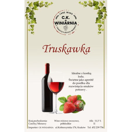 Wino różowe półsłodkie - Truskawka