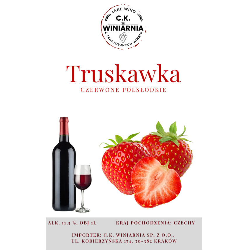 Wino różowe półsłodkie - Truskawka