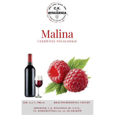Malina - wino różowe półsłodkie