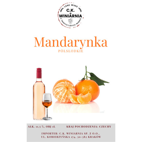Mandarynka - wino białe półsłodkie