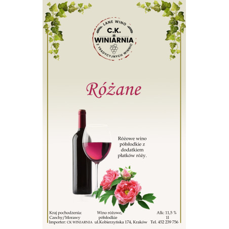 Wino różowe półsłodkie - Różane