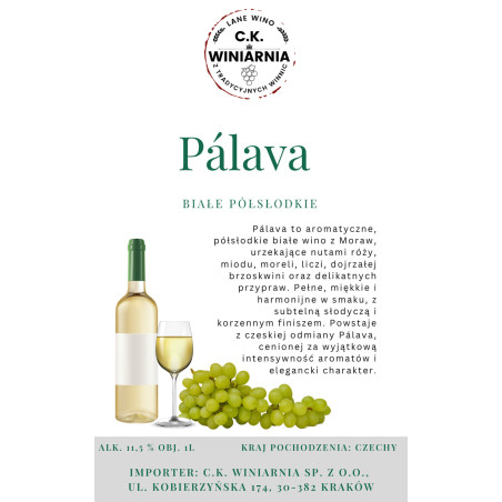 Pálava - wino białe półsłodkie