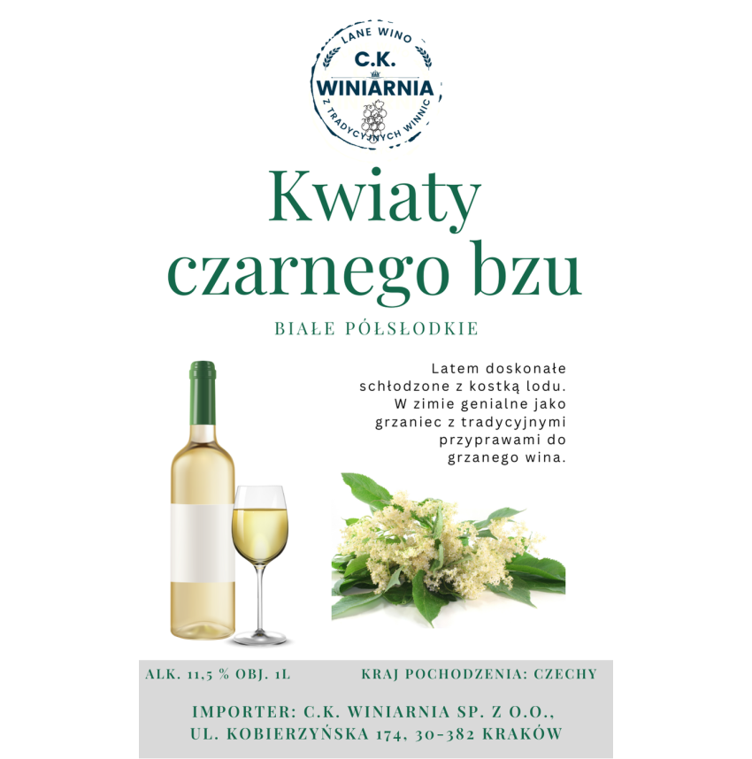 Kwiat czarnego bzu - Wino białe półsłodkie