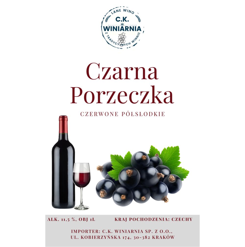Czarna Porzeczka - Wino czerwone półsłodkie