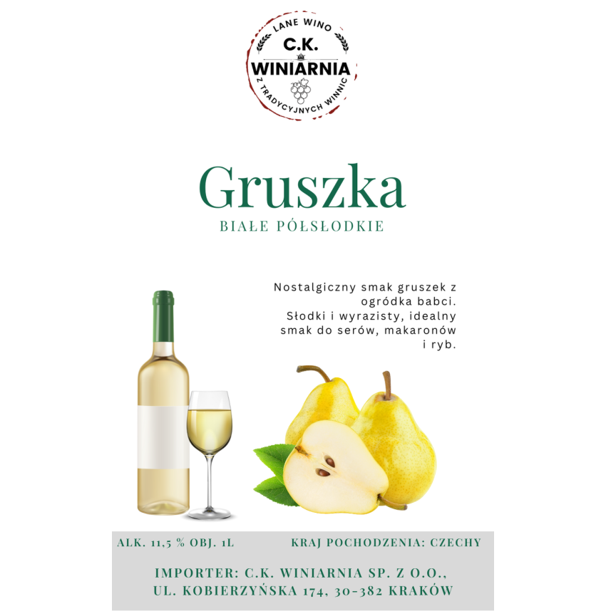 Gruszka - Wino białe półsłodkie
