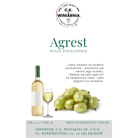 Agrest - Wino białe półsłodkie