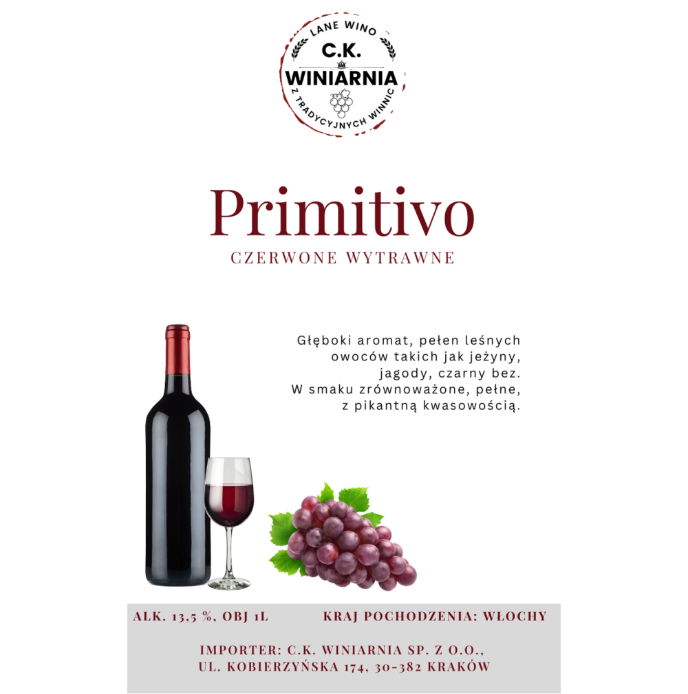 Primitivo - Wino czerwone wytrawne