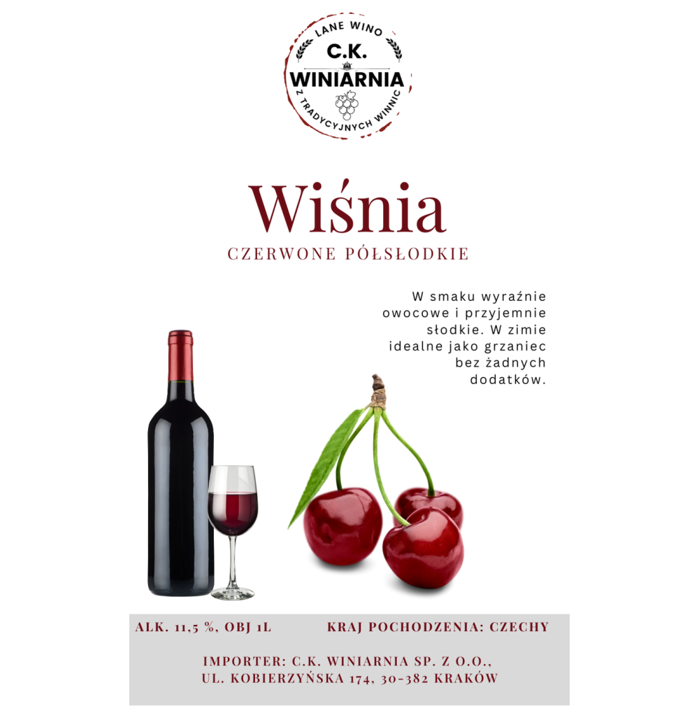 Wiśnia - Wino czerwone półsłodkie