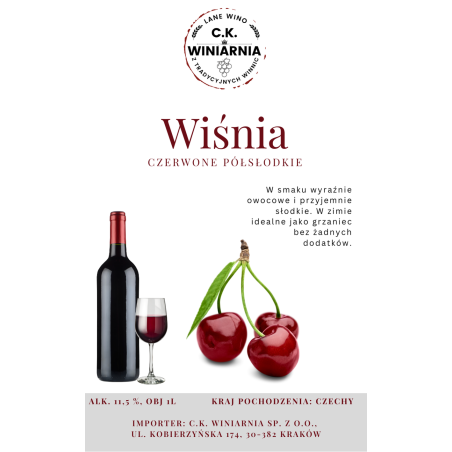 Wiśnia - Wino czerwone półsłodkie