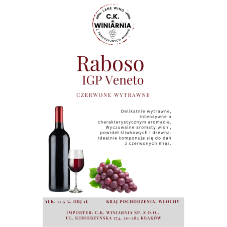 Raboso IGP Veneto -Wino czerwone wytrawne