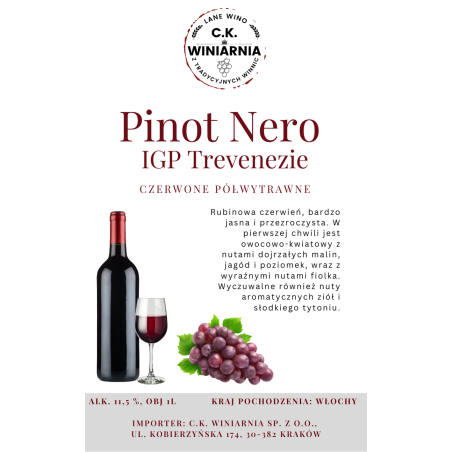 Pinot Nero IGP Trevenezie - Wino czerwone półwytrawne