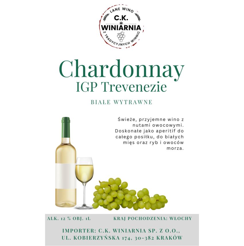 Chardonnay IGP Trevenezie - Wino białe wytrawne