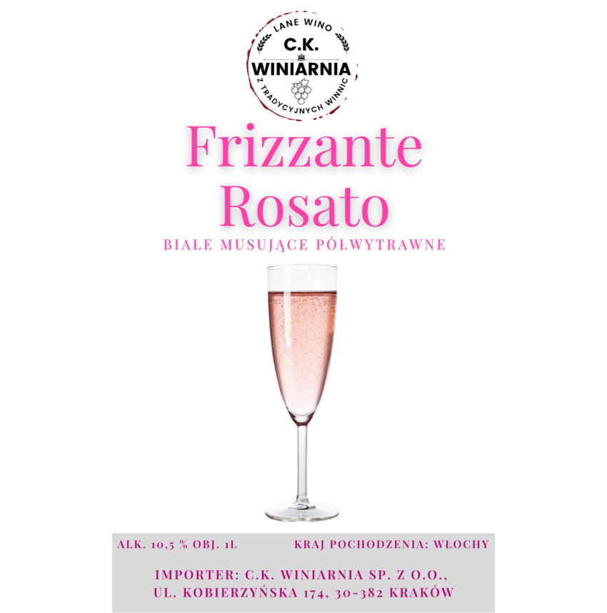 Frizzante Rosato - Wino różowe musujące półwytrawne